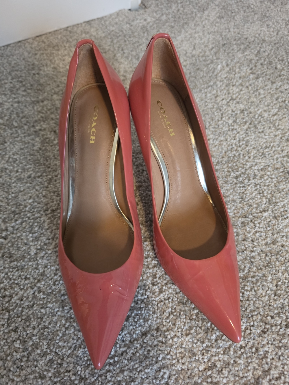 Coach Coral Patent Leather Pointed Pumps